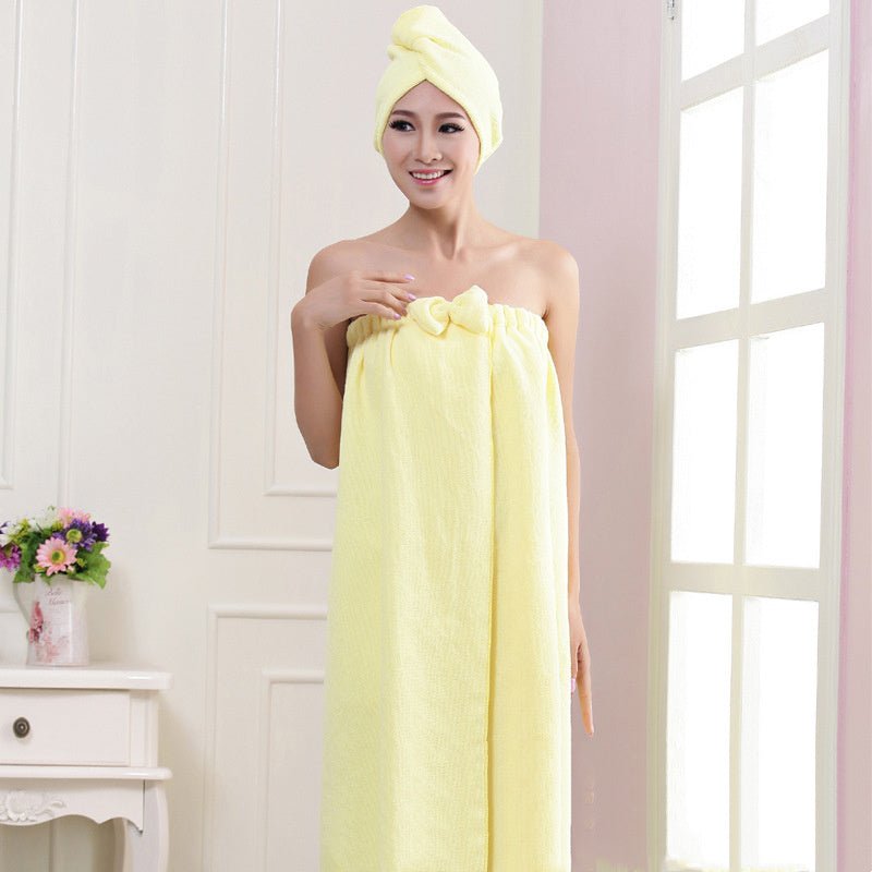 Microfiber Tube Top Bath Towel with Bow – Soft, Lightweight & Stylish - Skin Tone Beauty Products