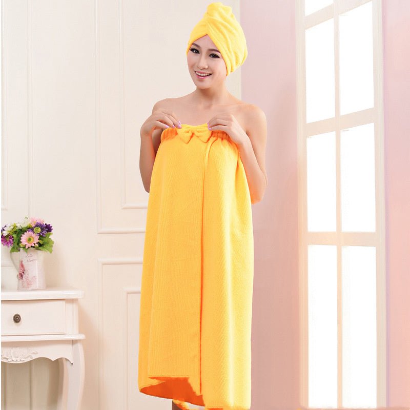 Microfiber Tube Top Bath Towel with Bow – Soft, Lightweight & Stylish - Skin Tone Beauty Products