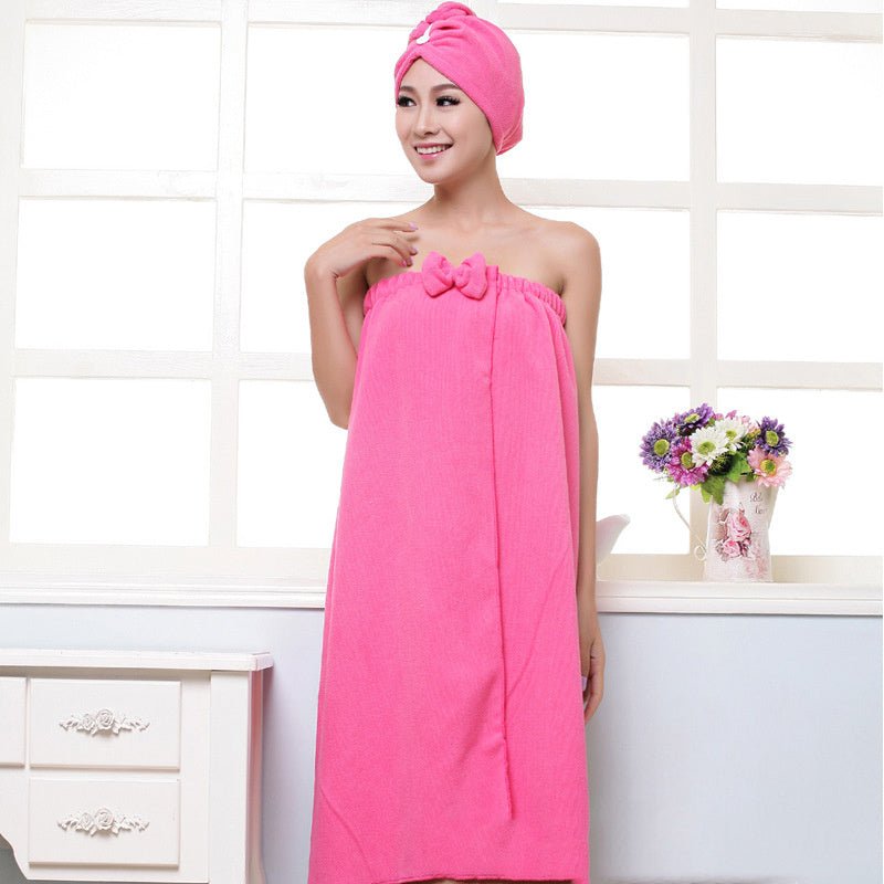Microfiber Tube Top Bath Towel with Bow – Soft, Lightweight & Stylish - Skin Tone Beauty Products