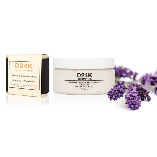 Lavender Aromatherapy Spa Set [Pearl Infused Lavender Body Butter + - Skin Tone Beauty Products