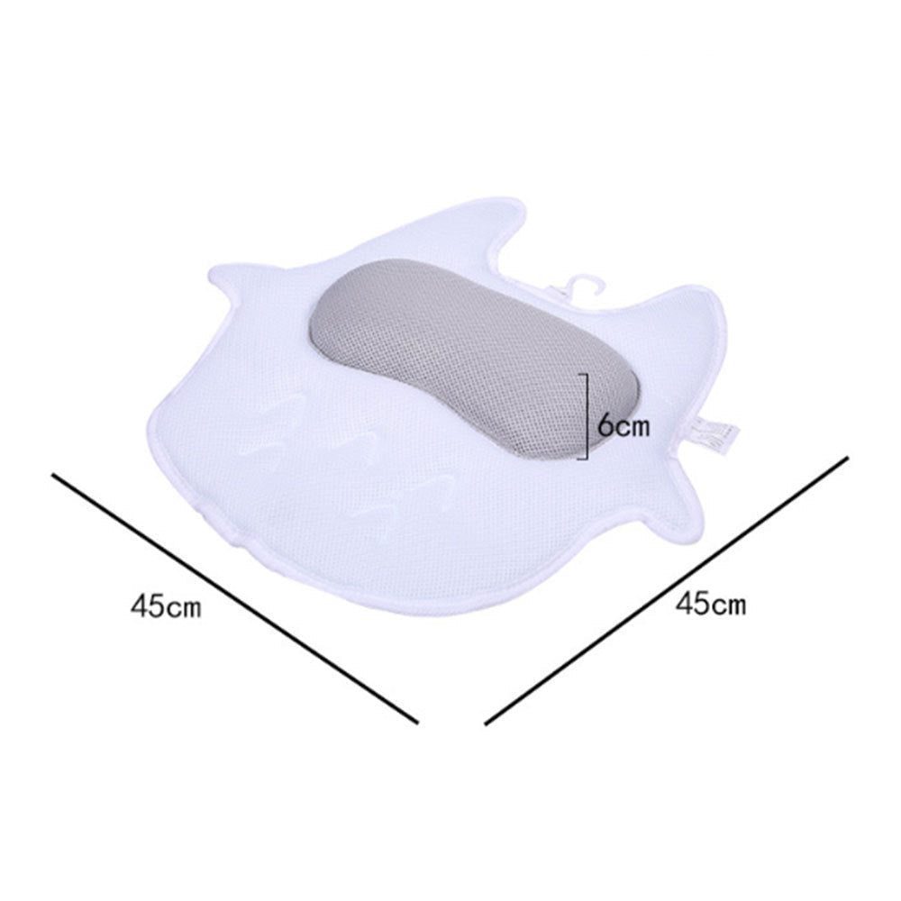 Ergonomic Bathtub Spa Pillow – Quick - Dry 5D Mesh, Suction Cups & Hook | 17.7" - Skin Tone Beauty Products