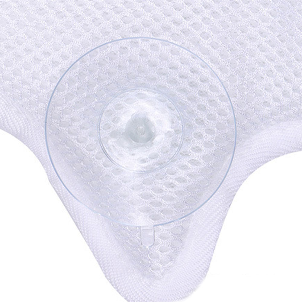 Ergonomic Bathtub Spa Pillow – Quick - Dry 5D Mesh, Suction Cups & Hook | 17.7" - Skin Tone Beauty Products